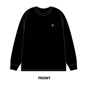 ペイズリープリント ロングスリーブTシャツ（黒 x カーキ）
