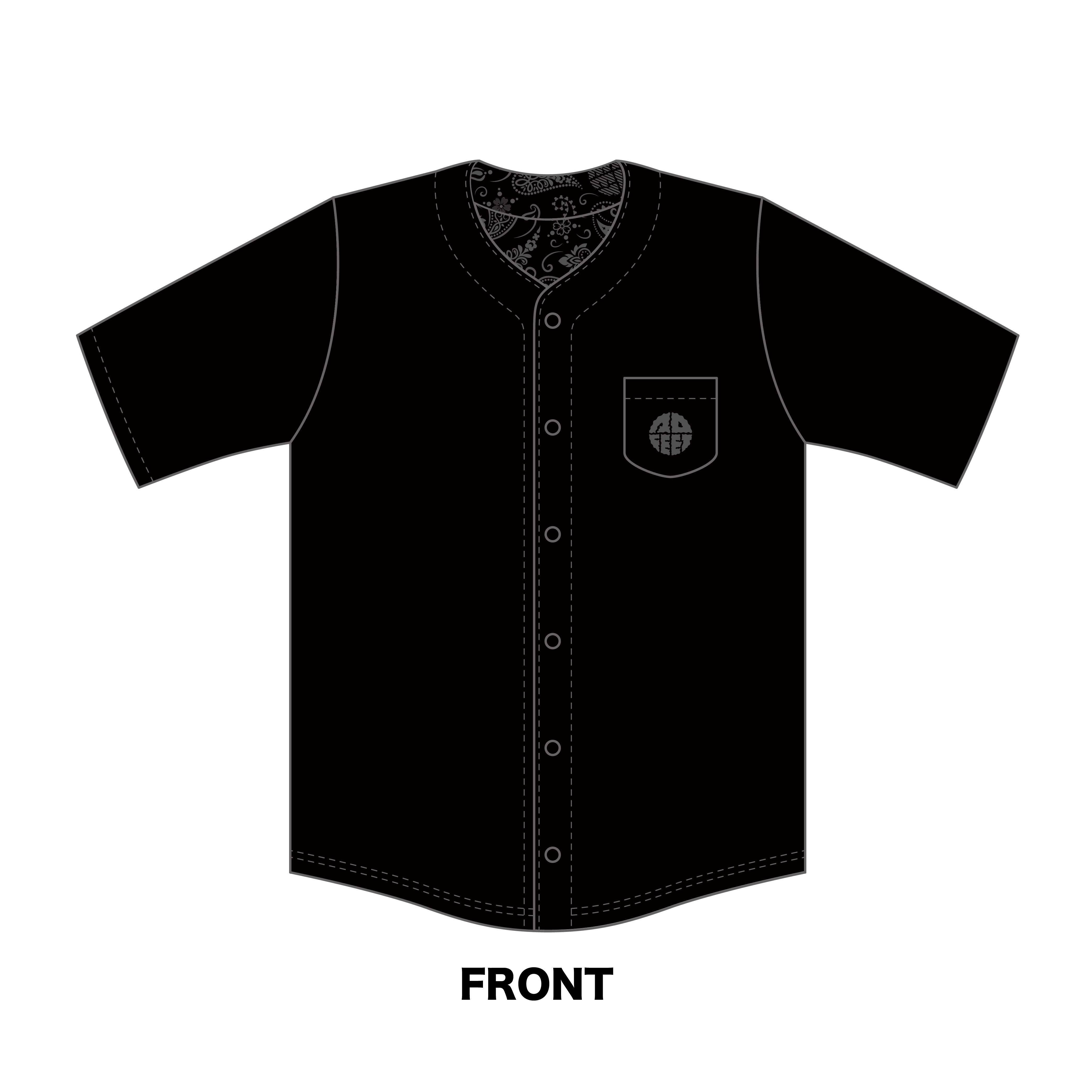 リバーシブルベースボールシャツ（黒 x グレー）