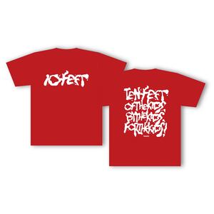 10-FEETドリップロゴドライTシャツ（赤）
