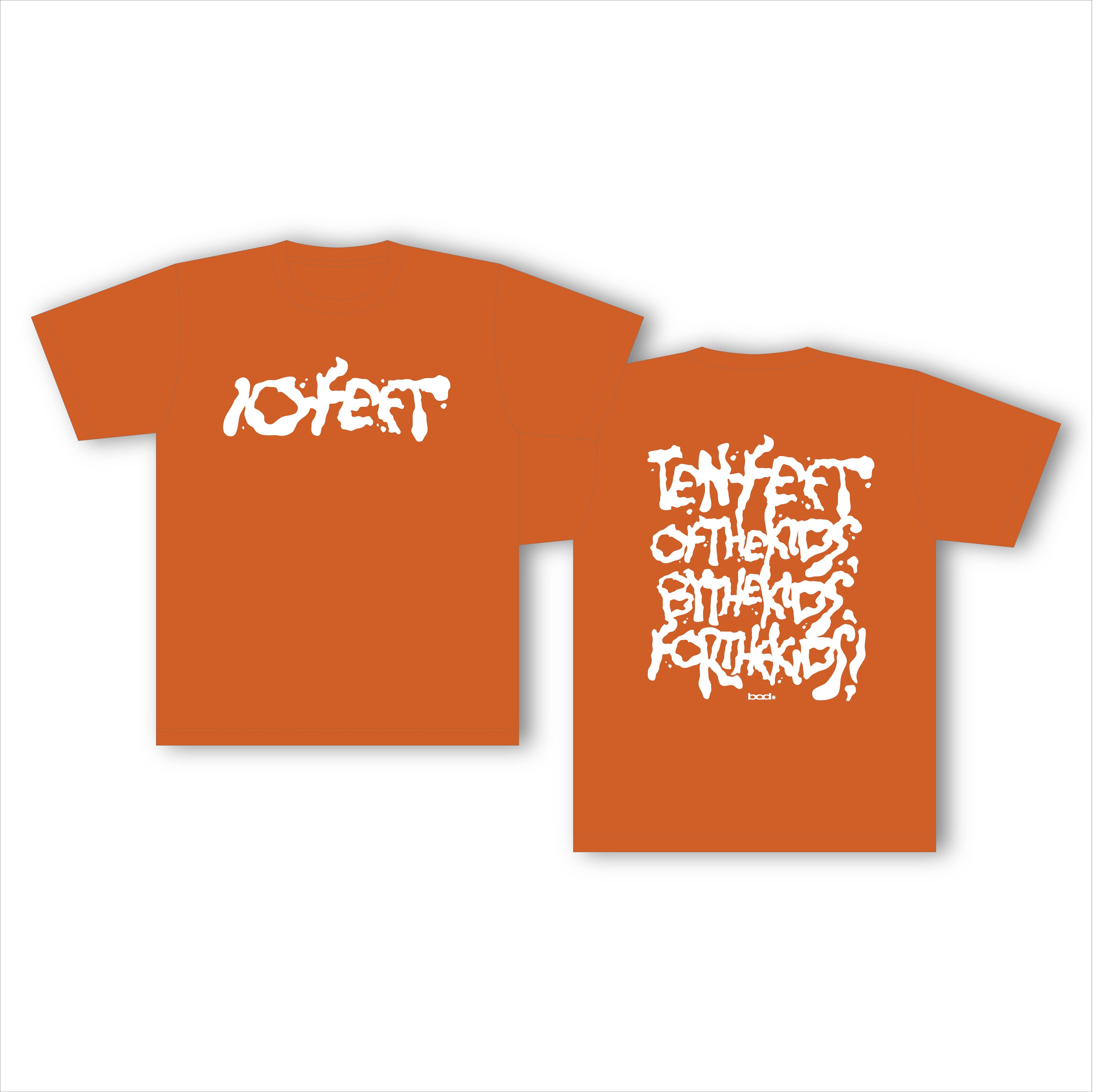 10-FEETドリップロゴドライTシャツ（オレンジ）
