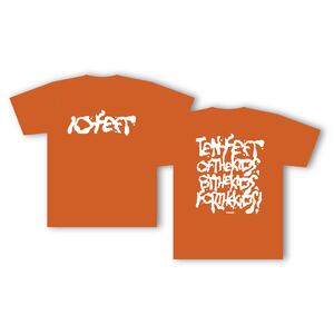 10-FEETドリップロゴドライTシャツ（オレンジ）