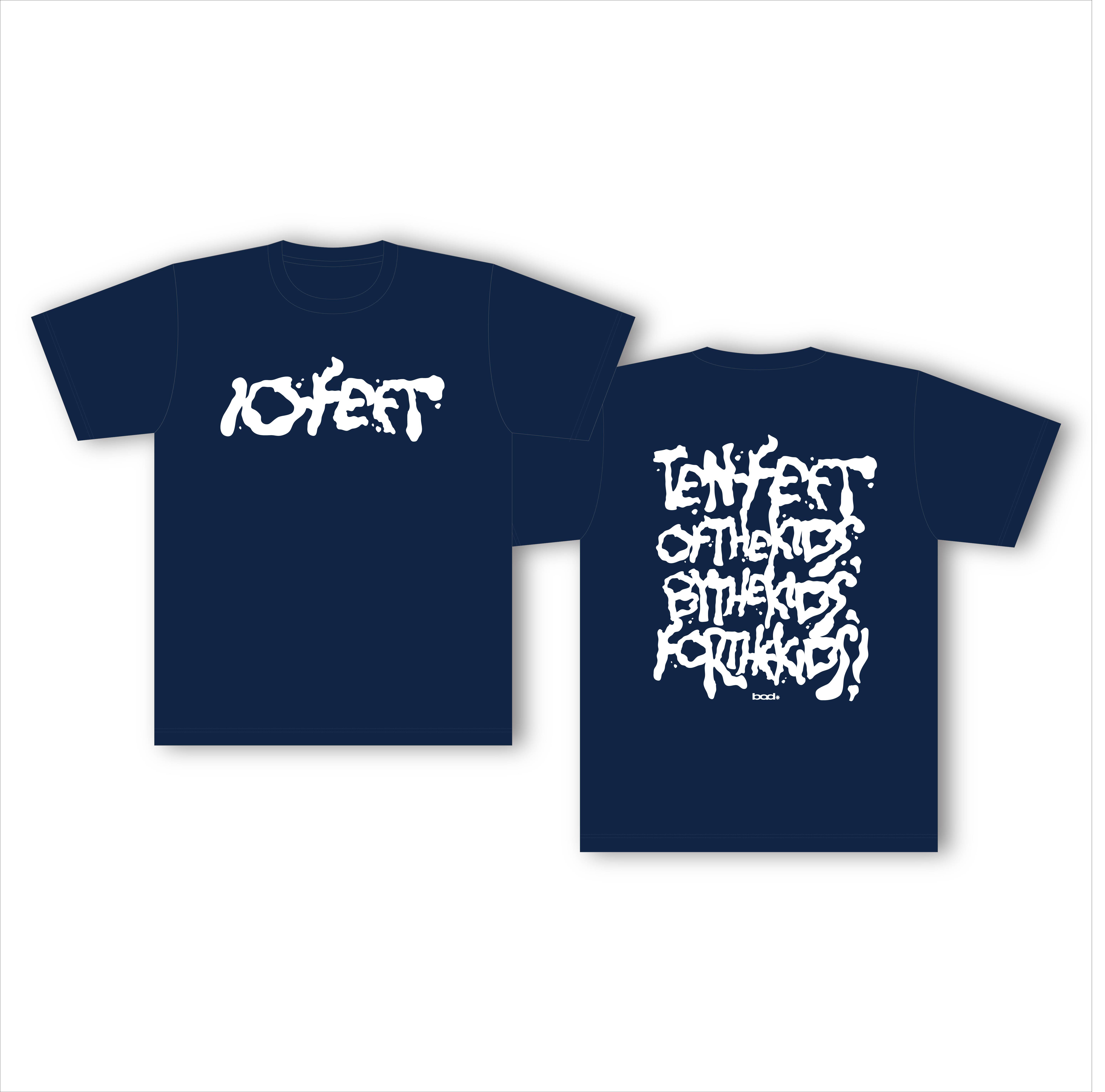 10-FEETドリップロゴドライTシャツ（紺）