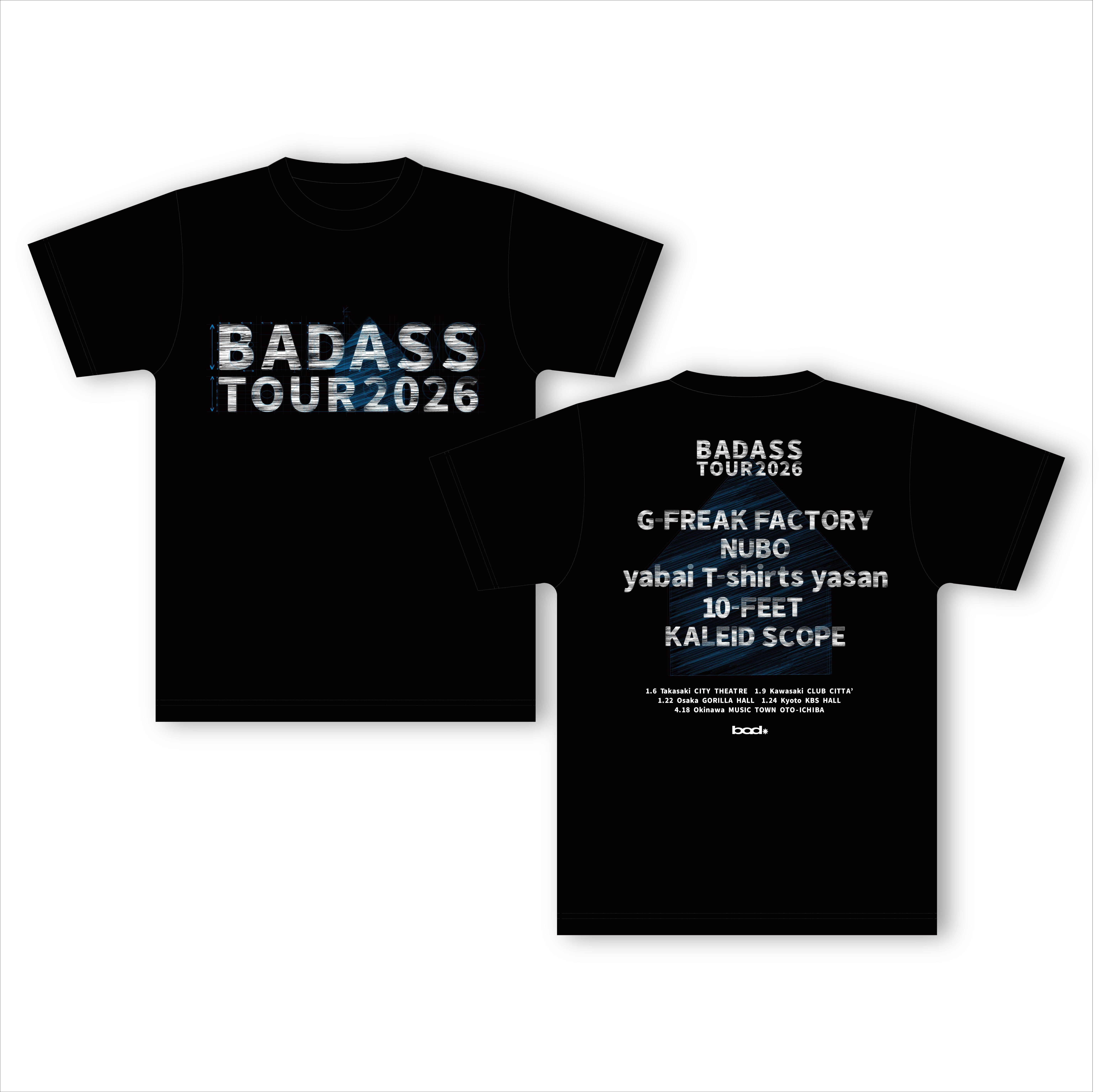 BADASS TOUR 2026 Tシャツ（青）