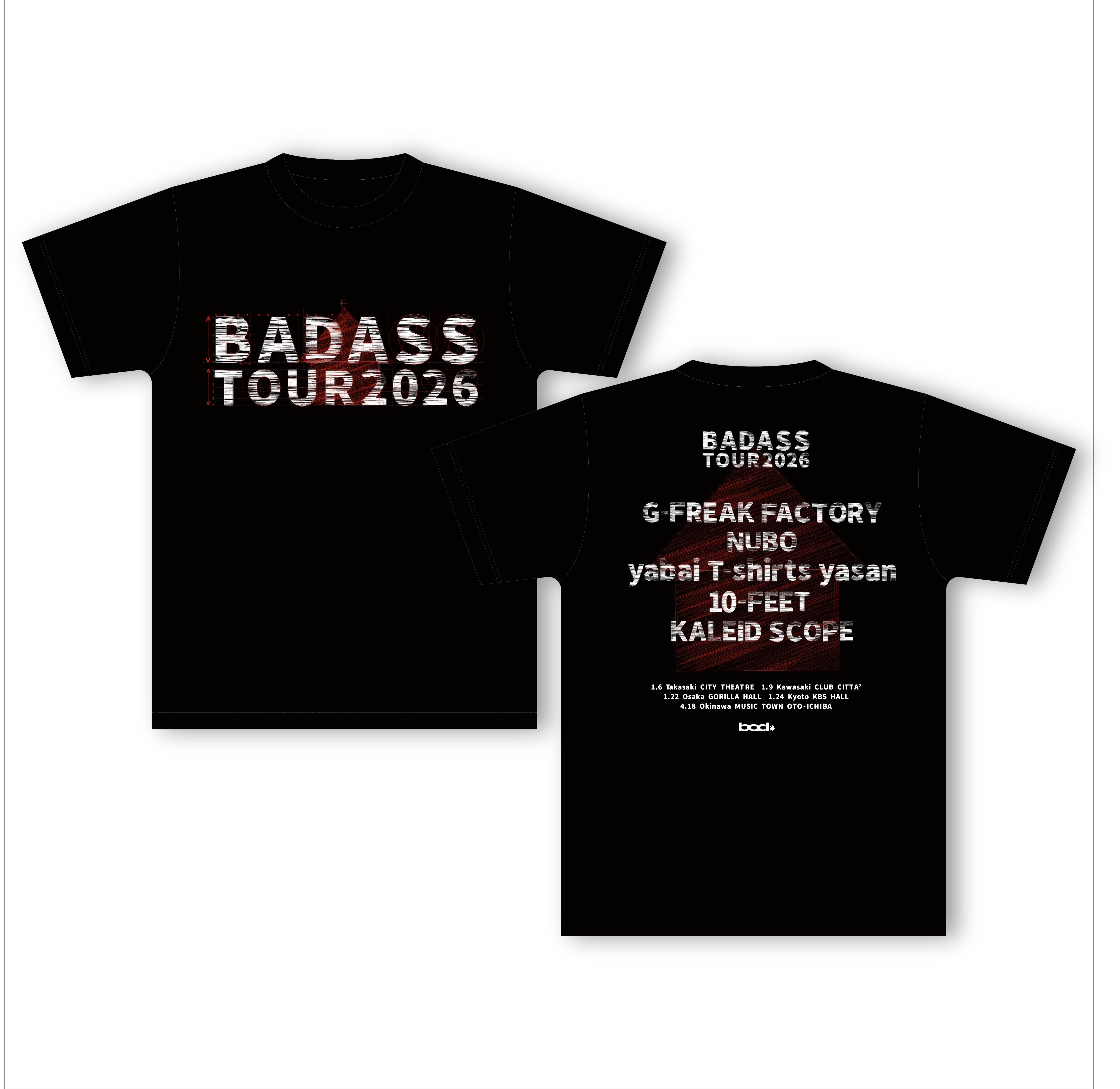BADASS TOUR 2026 Tシャツ（赤）